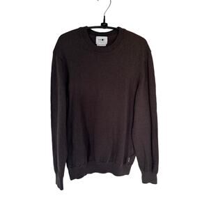 No Nationality NN07 100% Wool Pullover Crew Neck Sweater Size XL Brown